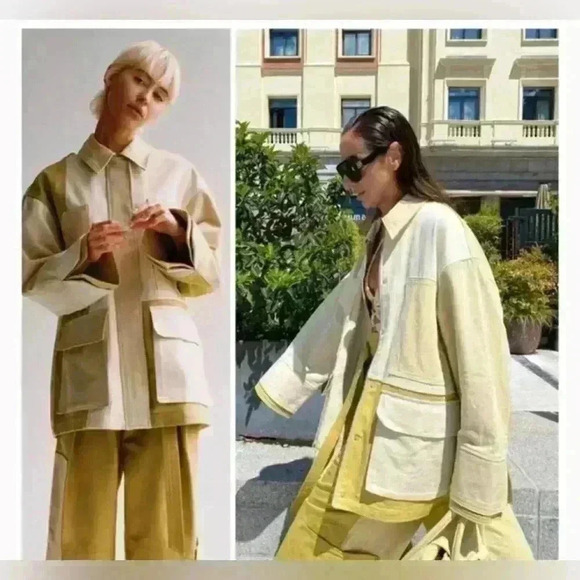 🔥🔥ZARA Gabardine patchwork Jacket(oversized) - Picture 7 of 10